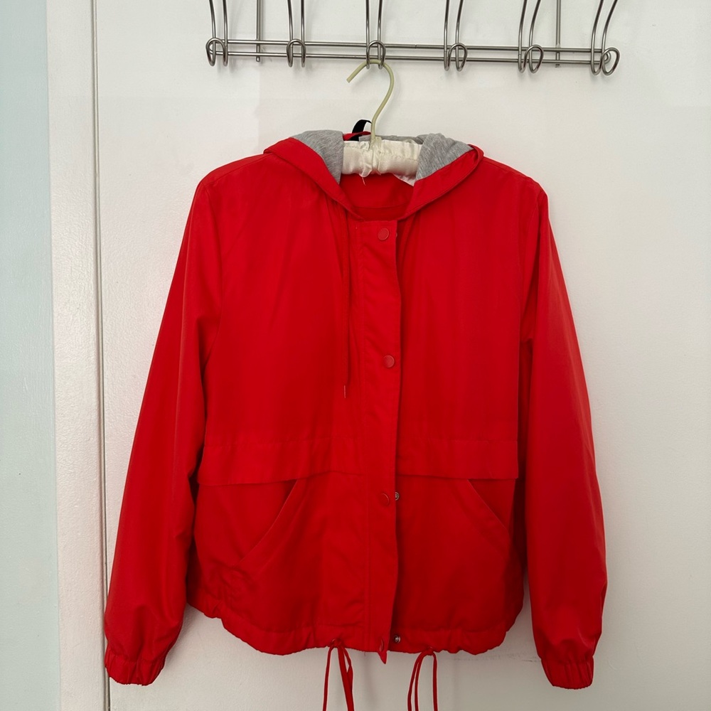H&M Red Windbreaker / Rain Jacket Size Small